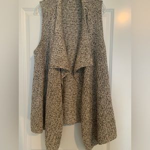 Jones New York Kimono Style Tweed Sweater Cream & Brown Size XL NWOT